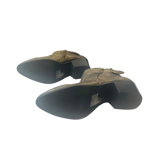 QUPID - SIZE 7 - BRONZE ANKLE BOOTIES - I SIDE ZIP - WESTERN FLARE BUCKLE - S3 - Picture 8 of 15